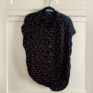 Madewell floral button down top short sleeve